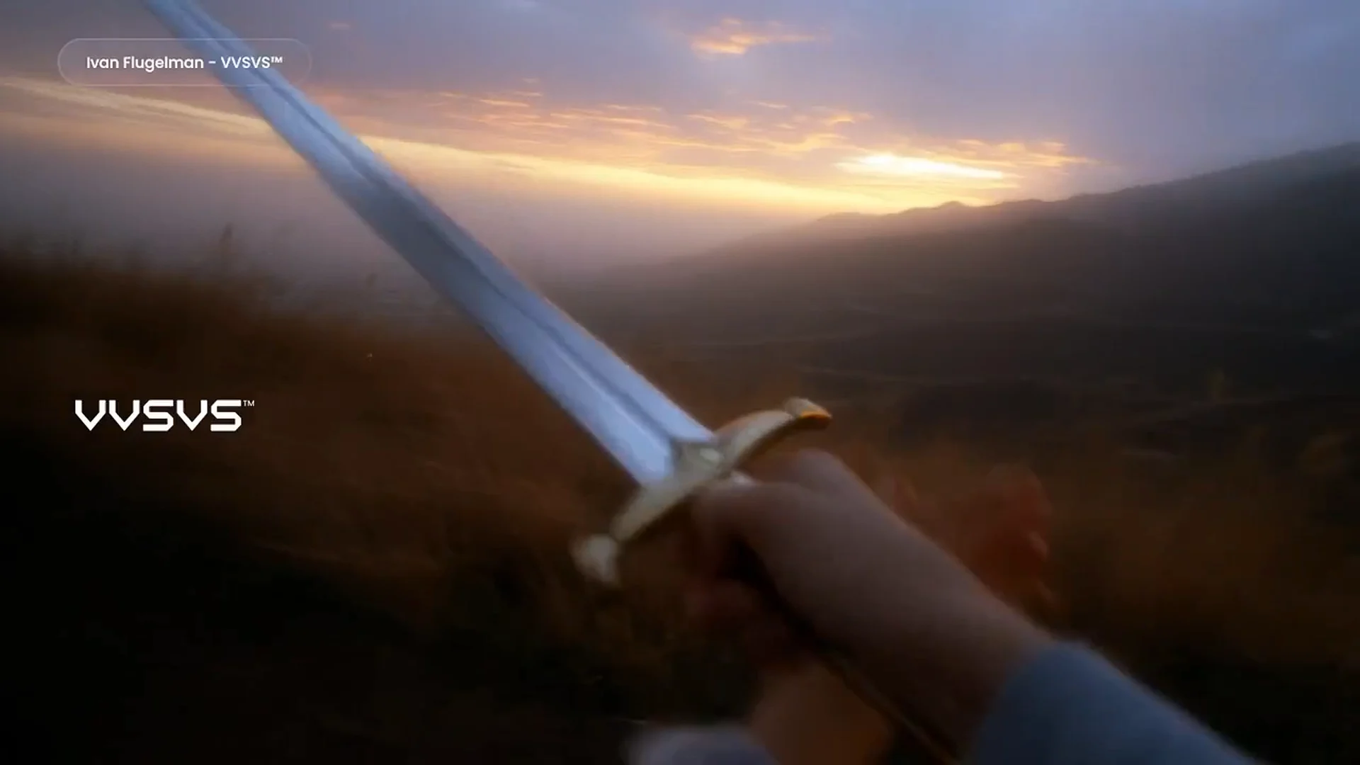 A sword raised against the sunset, from the Codex 3.0 launch film.
